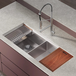 Stainless steel workstation sink 