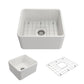 Bocchi CLASSICO  Farmhouse Apron Front Fireclay 20 inch Single Bowl Kitchen Sink