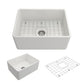 Bocchi CLASSICO Farmhouse Apron Front Fireclay 24 inch Single Bowl Kitchen Sink