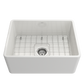 Bocchi CLASSICO Farmhouse Apron Front Fireclay 24 inch Single Bowl Kitchen Sink