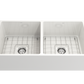 CONTEMPO 36D Farmhouse Apron Front Fireclay 36 inch Double Bowl Kitchen Sink