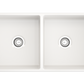 CONTEMPO 36D Farmhouse Apron Front Fireclay 36 inch Double Bowl Kitchen Sink