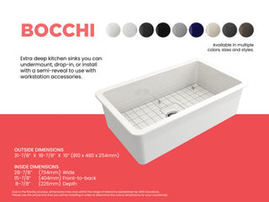 Bocchi SOTTO  Undermount Fireclay 32 inch Single Bowl Kitchen Sink