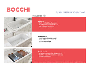 Bocchi SOTTO  Undermount Fireclay 32 inch Single Bowl Kitchen Sink