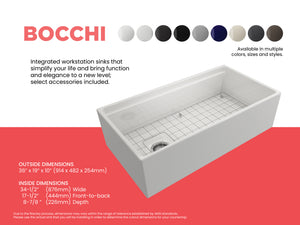 CONTEMPO 36 STEP RIM- Farmhouse Apron Front Fireclay 36" Single Bowl Kitchen Sink with Step Rim