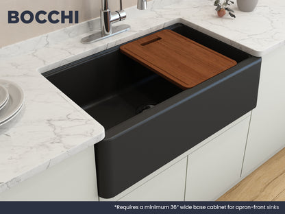 ARONA 33 STEP-RIM Farmhouse Apron Front Reversible Granite 33 inch Single Bowl Kitchen Sink with Step-Rim