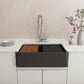 ARONA 33 STEP-RIM Farmhouse Apron Front Reversible Granite 33 inch Single Bowl Kitchen Sink with Step-Rim