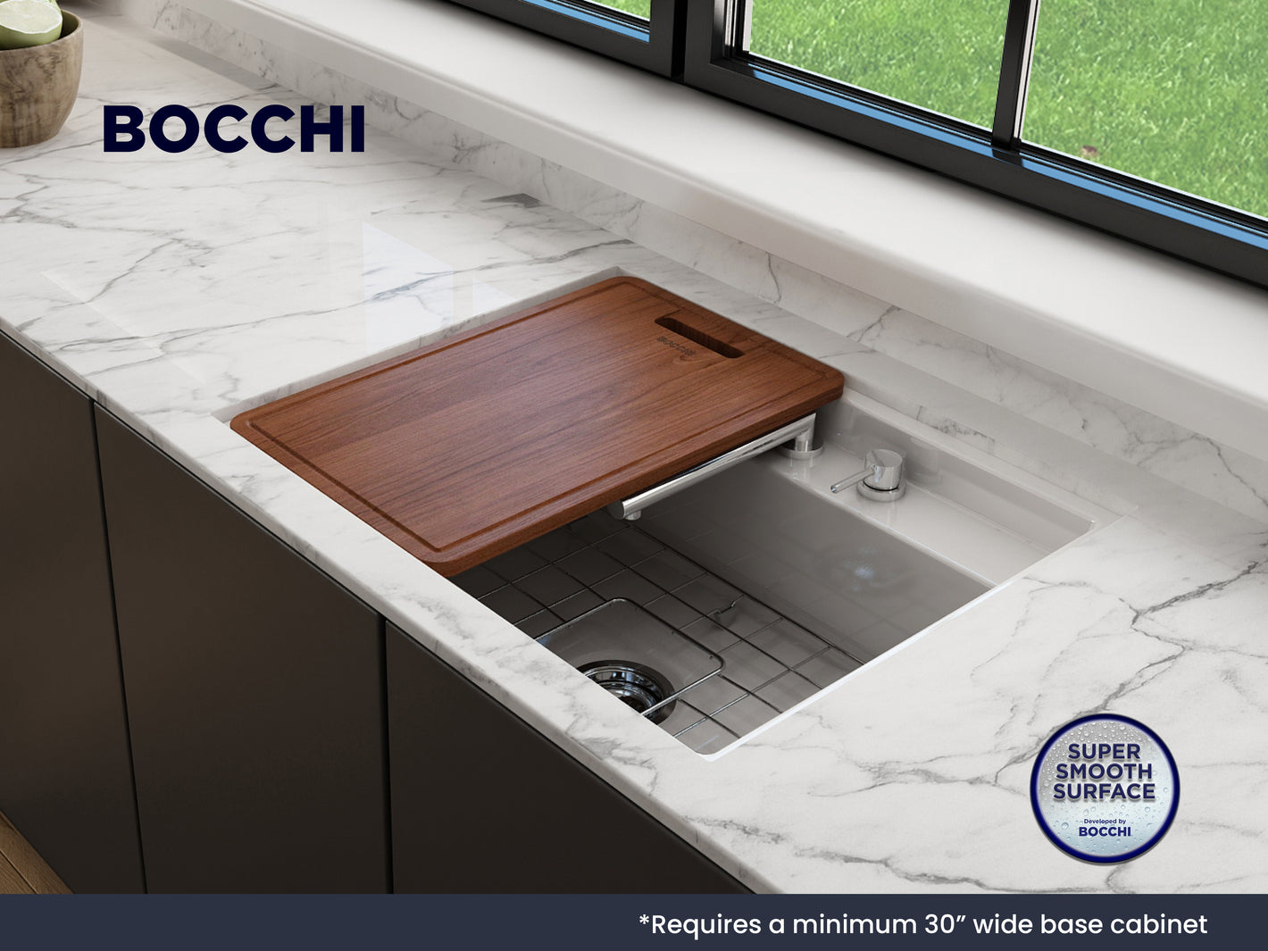 BAVENO 27 with Covers (3-hole faucet setting) Hideaway Undermount/Drop-In Sink 27 inch with Covers