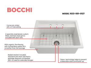 BAVENO 27 with Covers (3-hole faucet setting) Hideaway Undermount/Drop-In Sink 27 inch with Covers