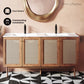 60" Freestanding Bathroom Vanity, Double Basin, White Sink top 1 faucet hole