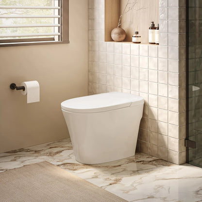 Hugo Integrated Tank Toilet Glossy White - HARDWARE COLOR White (ROUGH IN 12)