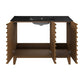 48 inch Cascade Freestanding Bathroom Vanity brown oak - Black countertop