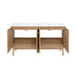 60" Freestanding Bathroom Vanity, Double Basin, White Sink top 1 faucet hole