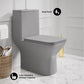 Carre One-Piece Square Toilet, Dual Flush - Matte Gray, Chrome Hardware