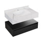 36 inch Avancer Wall-Mount Bathroom Vanity black oak White Marble Sink - 1 Faucet Hole
