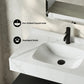 36 inch Avancer Wall-Mount Bathroom Vanity black oak White Marble Sink - 1 Faucet Hole