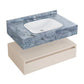 36 inch Avancer Wall-Mount Bathroom Vanity white oak - 1 Faucet Hole (Blue Celeste Sink)