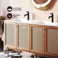 60" Freestanding Bathroom Vanity, Double Basin, White Sink top 1 faucet hole