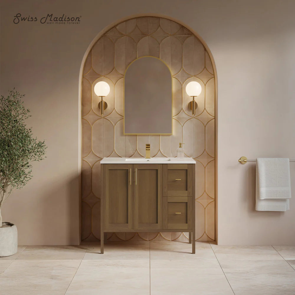 Forme 36 inch Freestanding Bathroom Vanity with white sink top