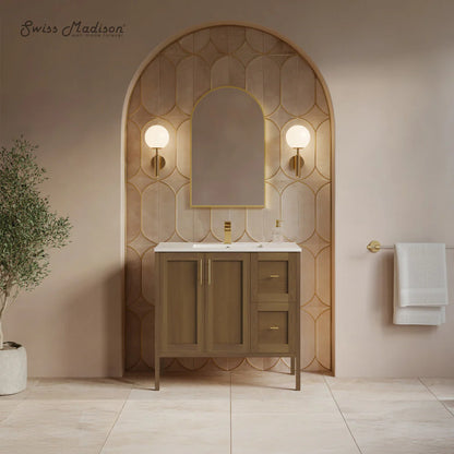 Forme 36 inch Freestanding Bathroom Vanity with white sink top