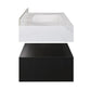 36 inch Avancer Wall-Mount Bathroom Vanity black oak White Marble Sink - 1 Faucet Hole