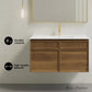 36 inch brown oak Wall-Mount Bathroom Vanity 1 Faucet Hole with White Sink counter top