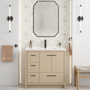 Virage 36" Freestanding, Bathroom Vanity in Oak