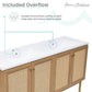 60" Freestanding Bathroom Vanity, Double Basin, White Sink top 1 faucet hole
