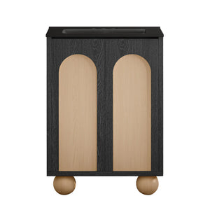 Unassembled Plaisir II Freestanding Bathroom Vanity 24 inches with Black sink top