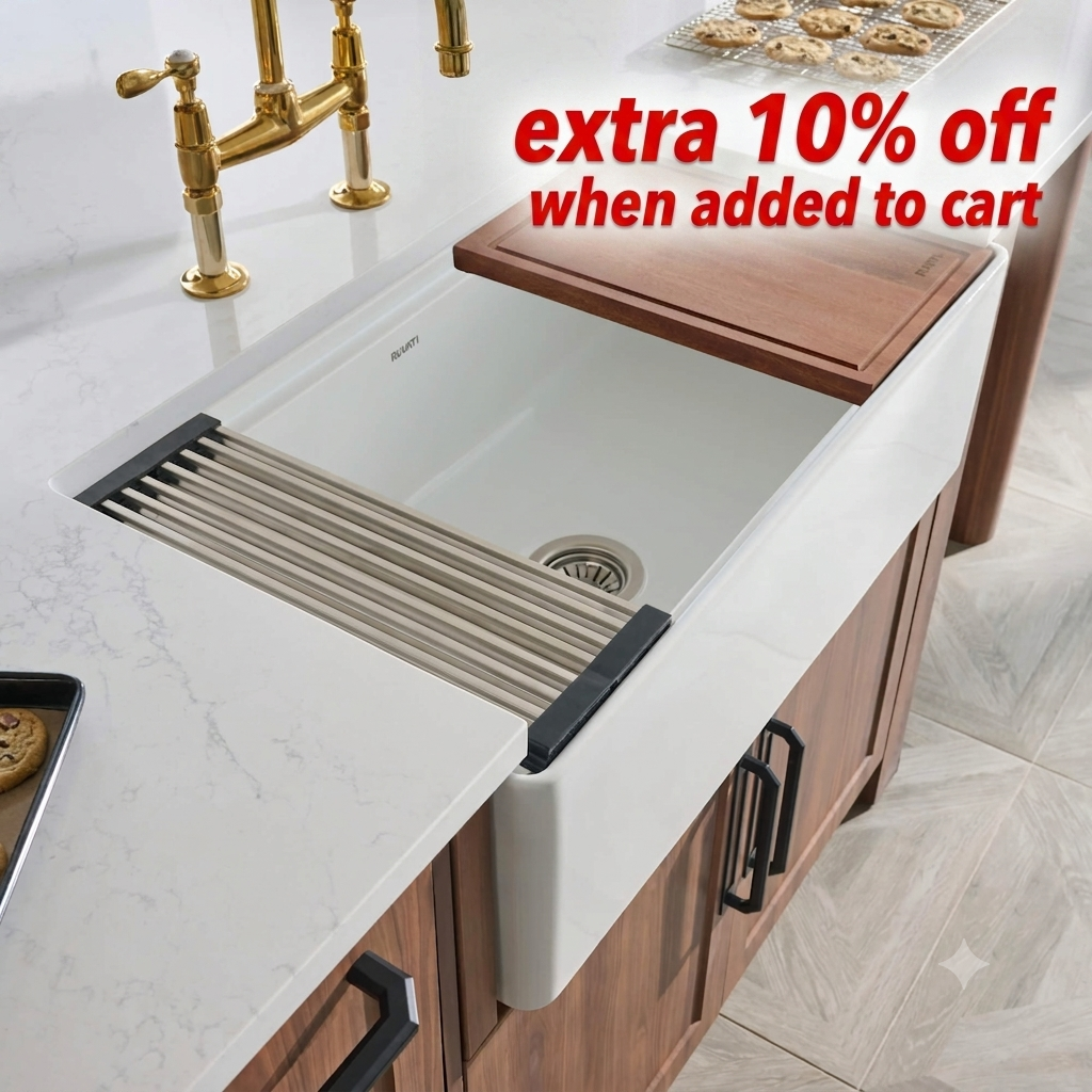Ruvati 33 inch white fireclay sink 