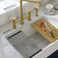 30" Fireclay Farmhouse Workstation Sink & Widespread Bridge Faucet Package