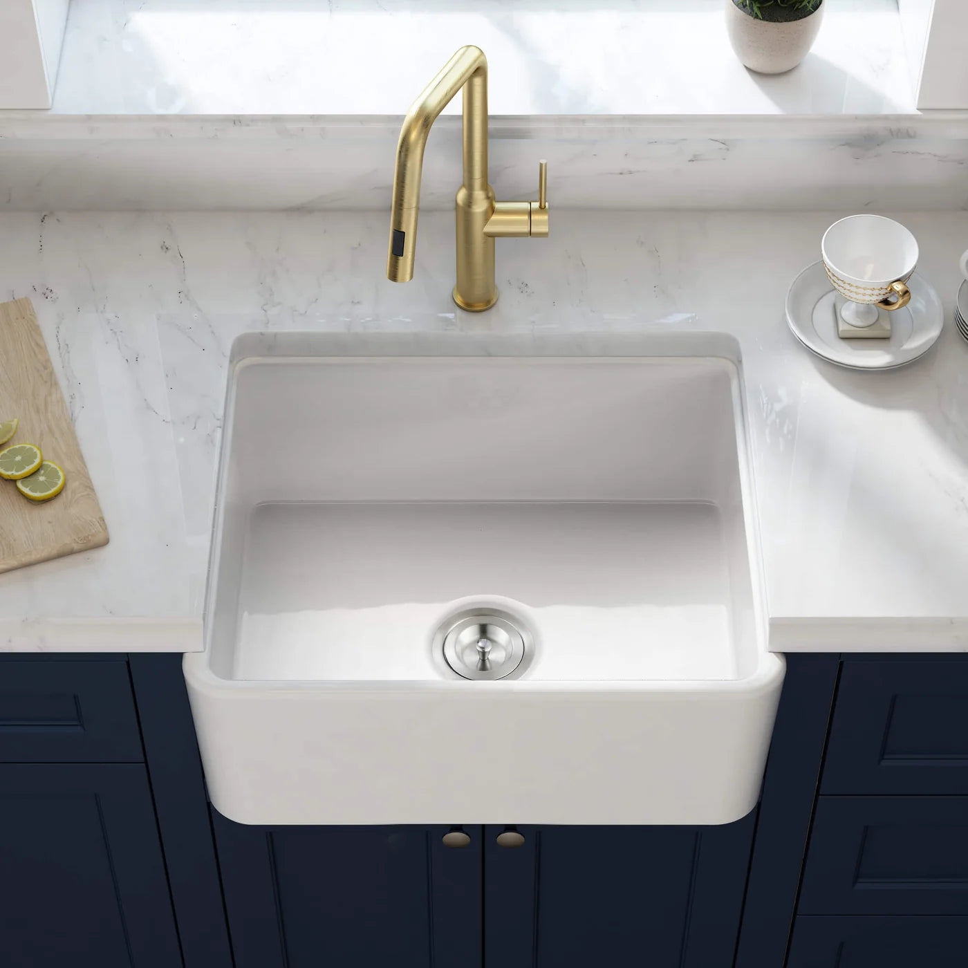 (wholesale) - 24″ Fireclay Farmhouse Kitchen Sink Landis Series – K2-SF24