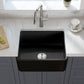 Pure 24″ Fireclay Kitchen Farmhouse Apron Front Single Bowl Sink – Matte Black – K2-SF24MB