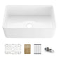 (Kitchen Package) – 30″ Fireclay Farmhouse Workstation Sink Pure Series K2-SF30T + KIBI Aurora Pull-Down Faucet KKF2003 (Brushed Nickel) + Amerock BLACKROCK Cabinet Hardware Pulls (Pack of 30, Golden Champagne)
