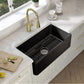 Pure 33″ Fireclay Kitchen Farmhouse Apron Front Single Bowl Sink – Matte Black – K2-SF33MB