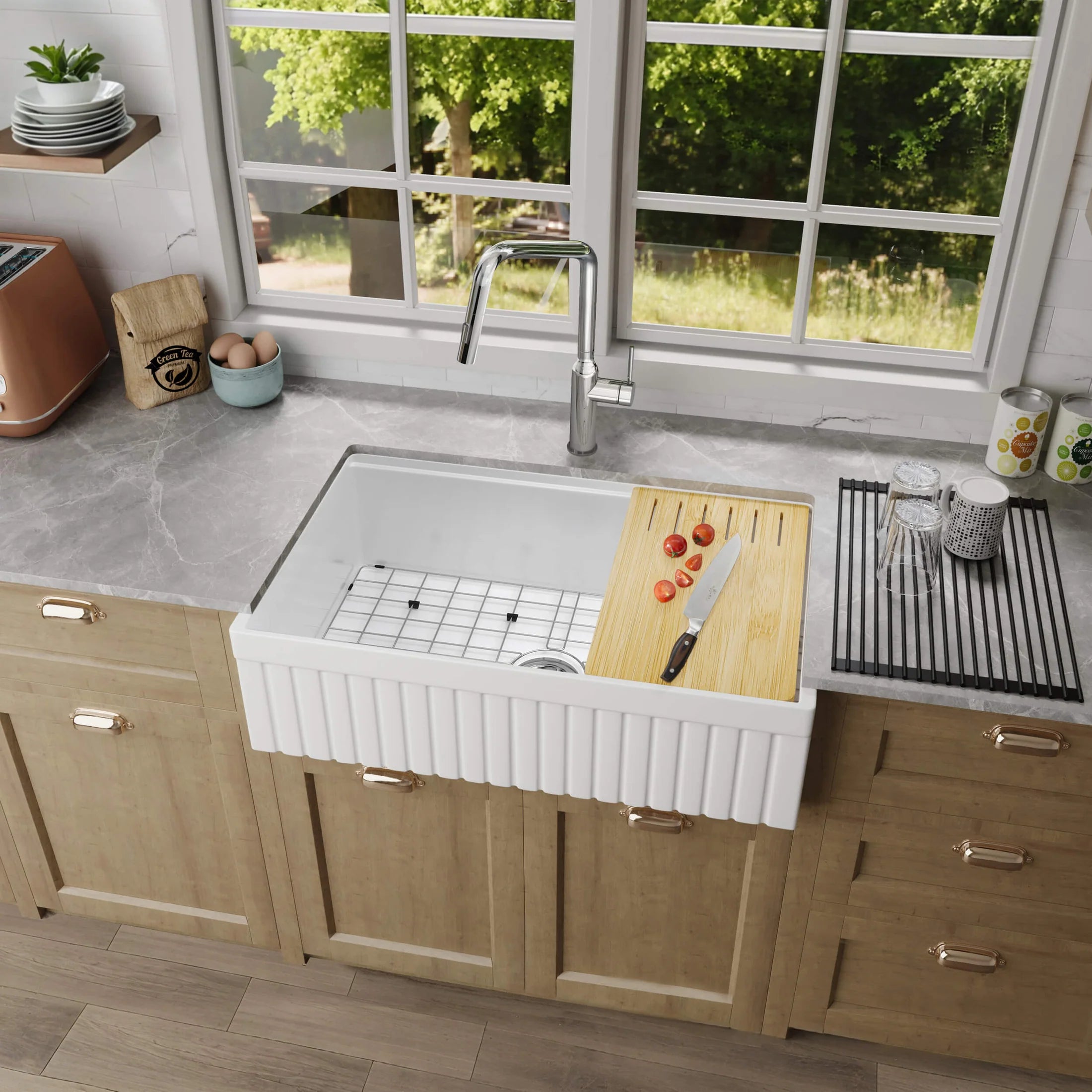 33 inch Fireclay Workstation Farmhouse Sink – Premium Durability ...