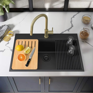 33″ Top-Mount Workstation Single Bowl Quartz Kitchen Sink – K4-TS33T