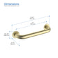 12-Inch Stainless Steel Bathroom Safety Grab Bar brushed gold – KGB1012