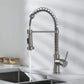 (Kitchen Package) – 30″ Fireclay Farmhouse Workstation Sink Pure Series K2-SF30T + KIBI Aurora Pull-Down Faucet KKF2003 (Brushed Nickel) + Amerock BLACKROCK Cabinet Hardware Pulls (Pack of 30, Golden Champagne)
