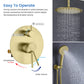 Circular Pressure Balanced Ceiling Mounted 2-Function Shower System with Rough In Valve – KSF408