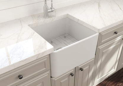 Bocchi CLASSICO  Farmhouse Apron Front Fireclay 20 inch Single Bowl Kitchen Sink