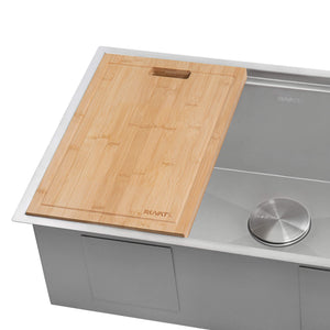 LedgeFit Model: RVA1217BAM Ruvati 17 x 11 inch LedgeFit Bamboo Replacement Cutting Board for Ruvati Workstation Sinks – RVA1217BAM