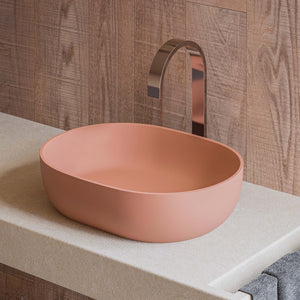 Ruvati 19-inch Sedona Clay Pink epiStone Solid Surface Bathroom Vessel Sink – RVB2119TL