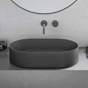 Ruvati 23-inch Matte Black epiStone Solid Surface Modern Bathroom Vessel Sink – RVB2550BK