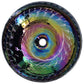 Ruvati 16 inch Murano Glass Art Vessel Circle Decorative Pattern Bathroom Sink – Cosmic Black – RVB3049