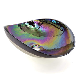 Ruvati 19 inch Murano Glass Art Vessel Seashell Decorative Pattern Bathroom Sink – Chestnut Brown – RVB3057