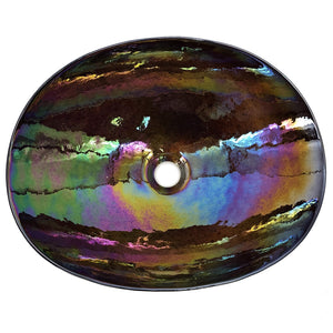 Ruvati 19 inch Murano Glass Art Vessel Seashell Decorative Pattern Bathroom Sink – Chestnut Brown – RVB3057