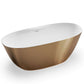 Ruvati 63-inch Matte Gold and White epiStone Solid Surface Freestanding Bath Tub Sinatra – RVB6723GW