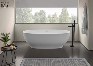Ruvati 69-inch White epiStone Solid Surface Oval Freestanding Bath Tub Viola – RVB6732WH