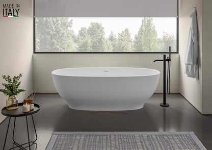 Ruvati 69-inch White epiStone Solid Surface Oval Freestanding Bath Tub Viola – RVB6732WH